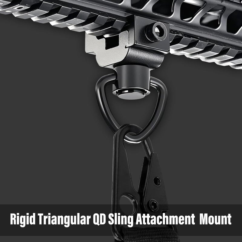 NEATABY Quick Detach Sling Swivel Attachments, Heavy Duty Button-Operated Mount, Two Point and Traditional Sling Swivel, Black - Image 4